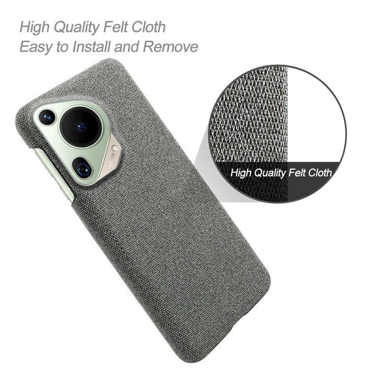 For Huawei Pura 70 Ultra Case Cloth Texture PC Phone Cover Incomplete Covering - Grey