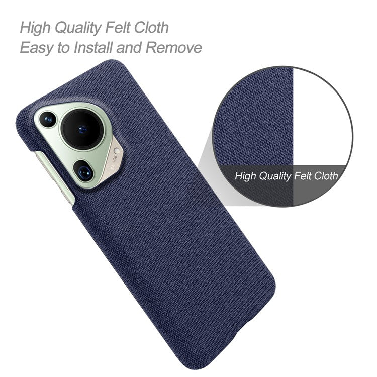 For Huawei Pura 70 Ultra Case Cloth Texture PC Phone Cover Incomplete Covering - Blue