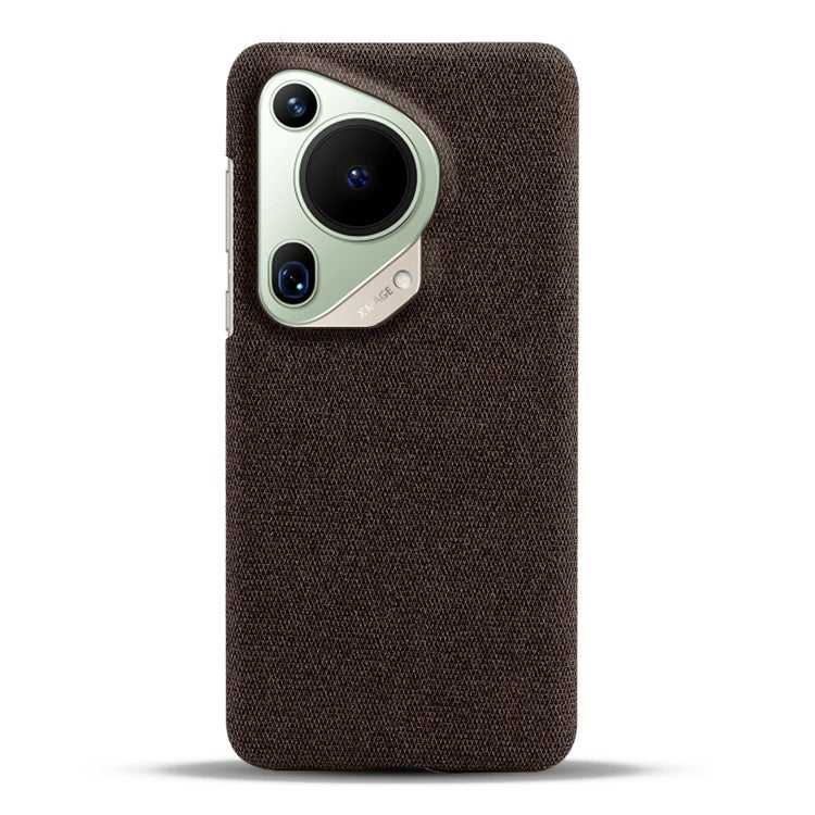 For Huawei Pura 70 Ultra Case Cloth Texture PC Phone Cover Incomplete Covering - Brown