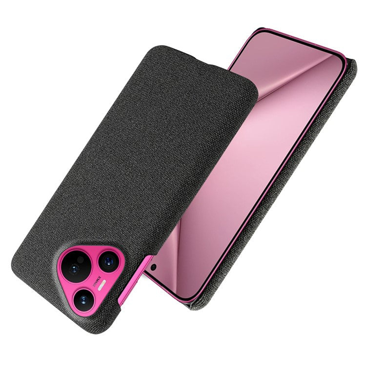For Huawei Pura 70 Case Anti-Drop Cloth+PC Slim Phone Cover - Black
