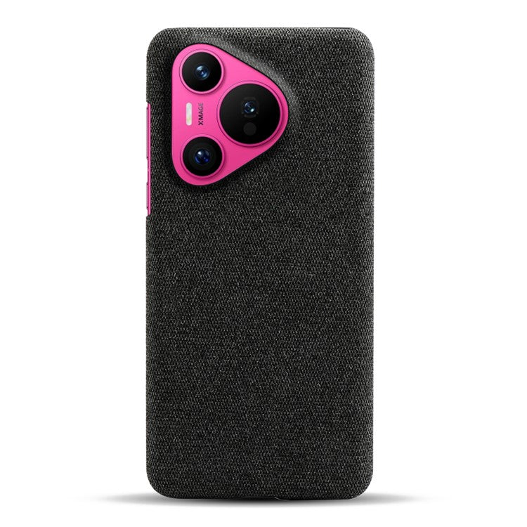 For Huawei Pura 70 Case Anti-Drop Cloth+PC Slim Phone Cover - Black