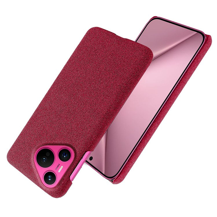 For Huawei Pura 70 Case Anti-Drop Cloth+PC Slim Phone Cover - Red