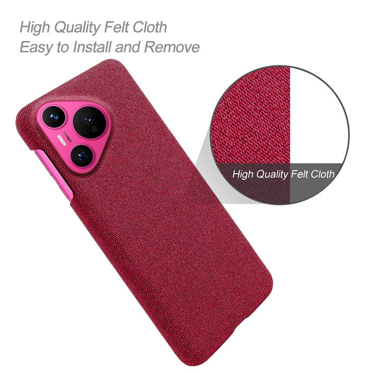 For Huawei Pura 70 Case Anti-Drop Cloth+PC Slim Phone Cover - Red