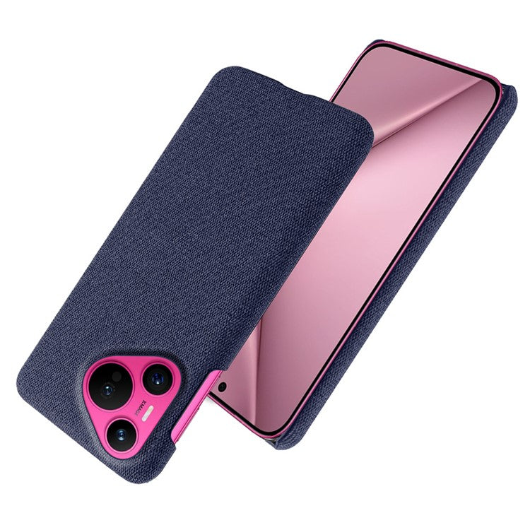 For Huawei Pura 70 Case Anti-Drop Cloth+PC Slim Phone Cover - Blue