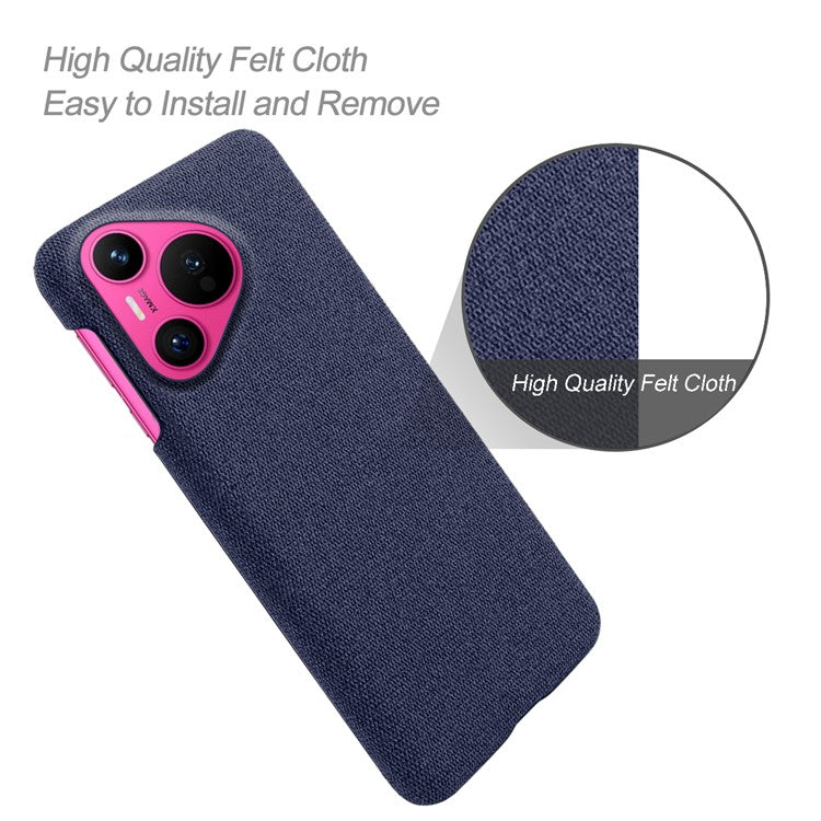 For Huawei Pura 70 Case Anti-Drop Cloth+PC Slim Phone Cover - Blue