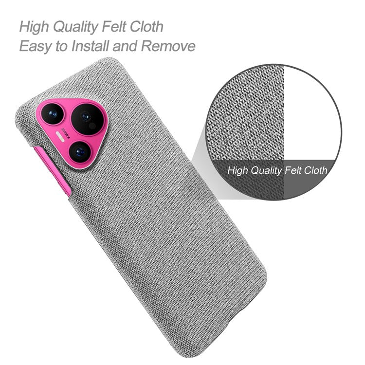 For Huawei Pura 70 Case Anti-Drop Cloth+PC Slim Phone Cover - Light Grey