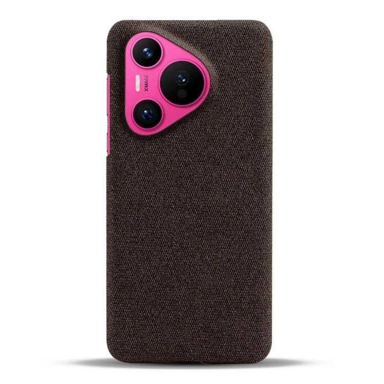 For Huawei Pura 70 Case Anti-Drop Cloth+PC Slim Phone Cover - Brown