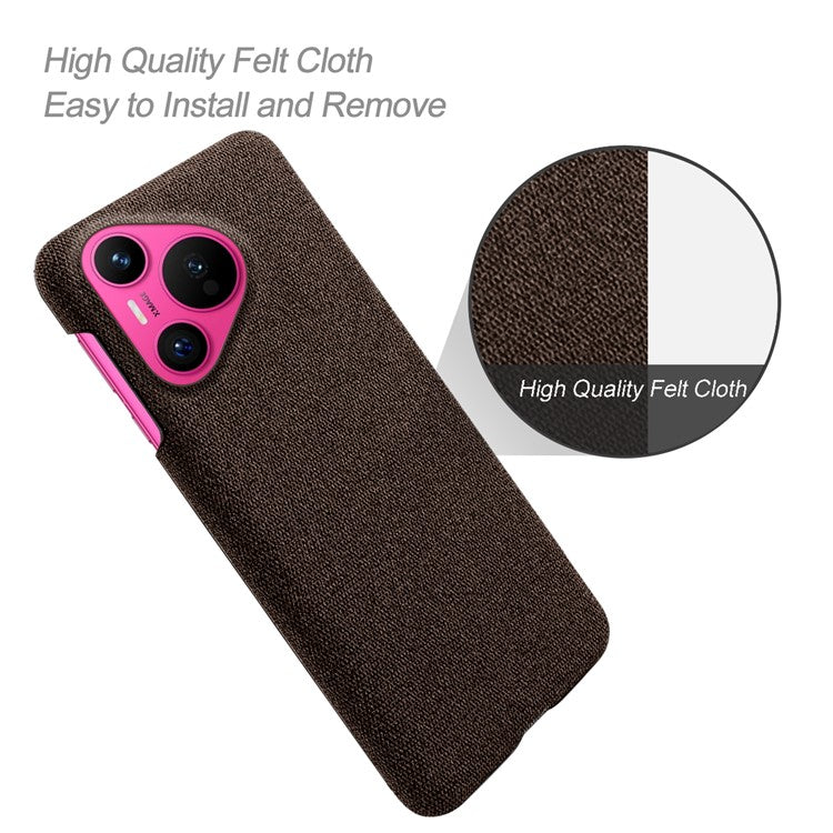 For Huawei Pura 70 Case Anti-Drop Cloth+PC Slim Phone Cover - Brown