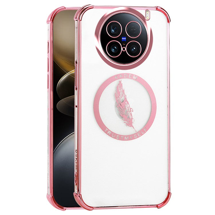 KADEM For vivo X100 Ultra 5G Case Electroplating Soft TPU Phone Cover Corners Protection - Pink
