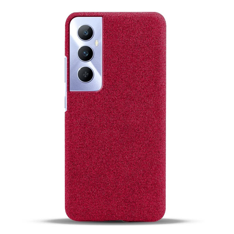 For Realme C65 4G Case Cloth + PC Phone Cover Anti-Fingerprint - Red