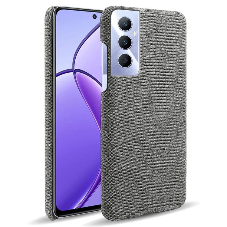 For Realme C65 4G Case Cloth + PC Phone Cover Anti-Fingerprint - Grey