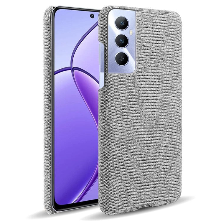 For Realme C65 4G Case Cloth + PC Phone Cover Anti-Fingerprint - Light Grey