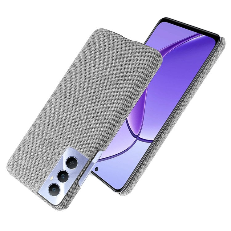For Realme C65 4G Case Cloth + PC Phone Cover Anti-Fingerprint - Light Grey