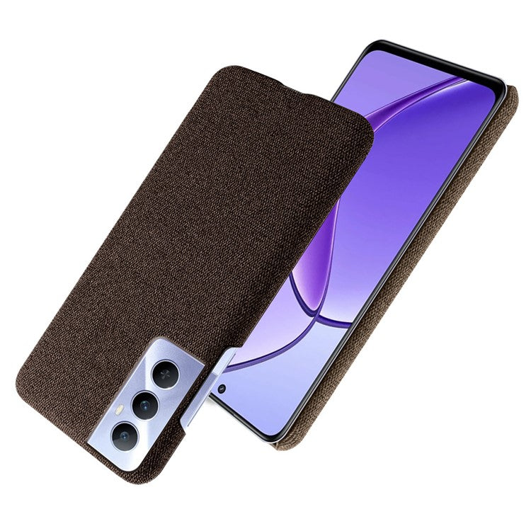 For Realme C65 4G Case Cloth + PC Phone Cover Anti-Fingerprint - Brown