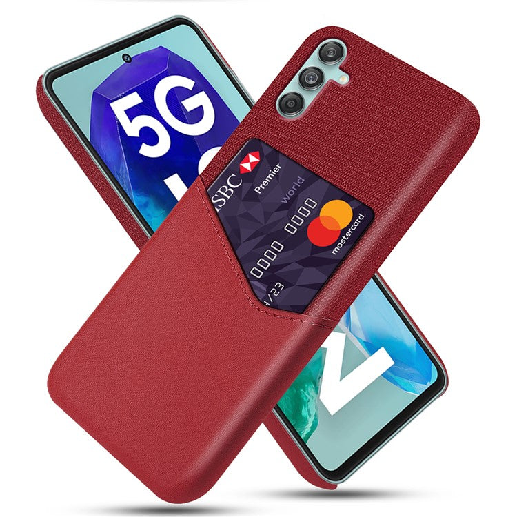 For Samsung Galaxy M55 5G / C55 5G / F55 5G Case Hard PC Phone Cover with Card Slot - Red