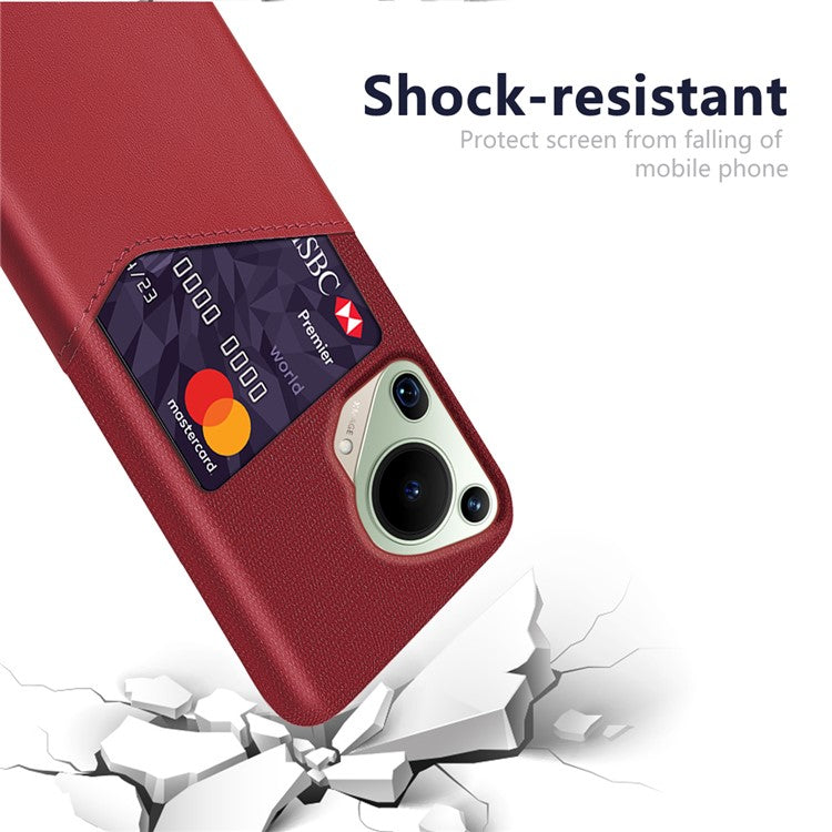 For Huawei Pura 70 Ultra Case Card Slot Cloth Texture PC Phone Cover - Red