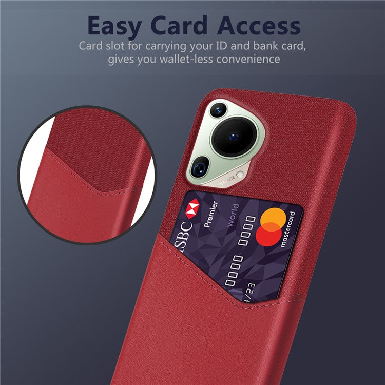 For Huawei Pura 70 Ultra Case Card Slot Cloth Texture PC Phone Cover - Red