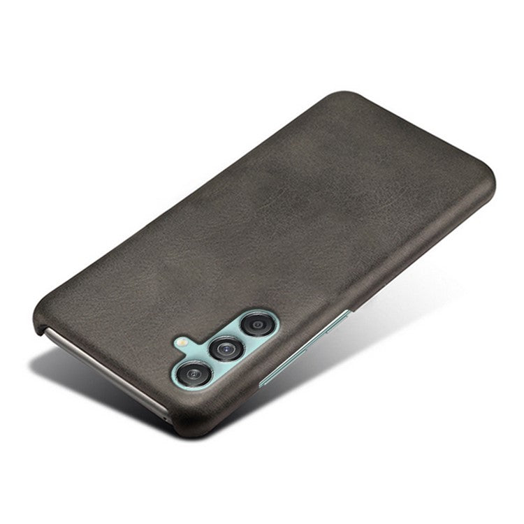 For Samsung Galaxy M55 5G / C55 5G / F55 5G Case PU Leather + Hard PC Phone Cover Calf Texture - Black