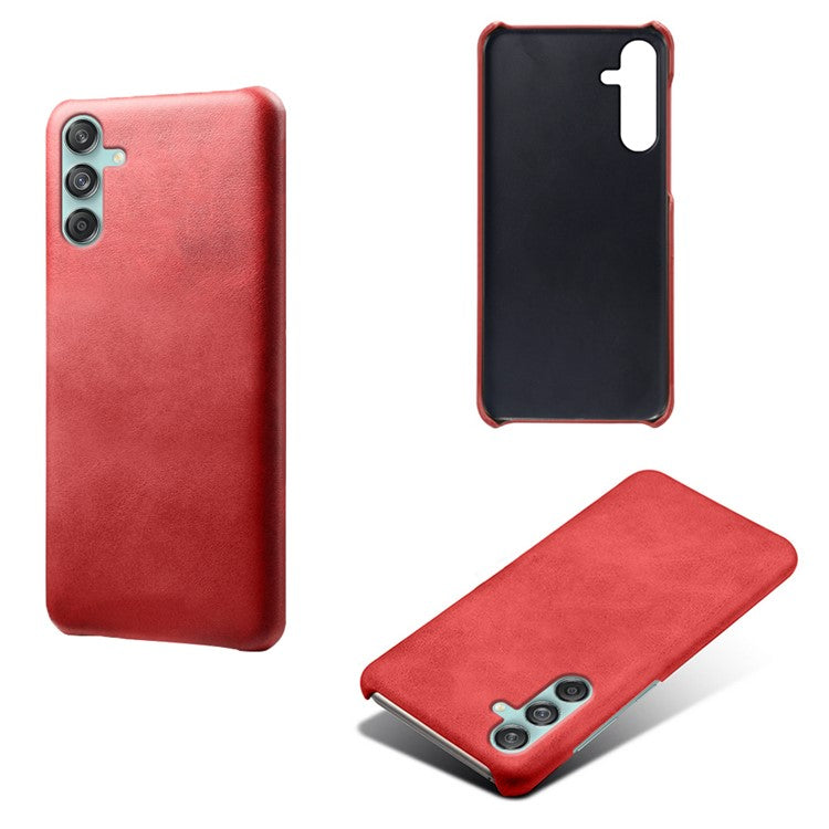 For Samsung Galaxy M55 5G / C55 5G / F55 5G Case PU Leather + Hard PC Phone Cover Calf Texture - Red
