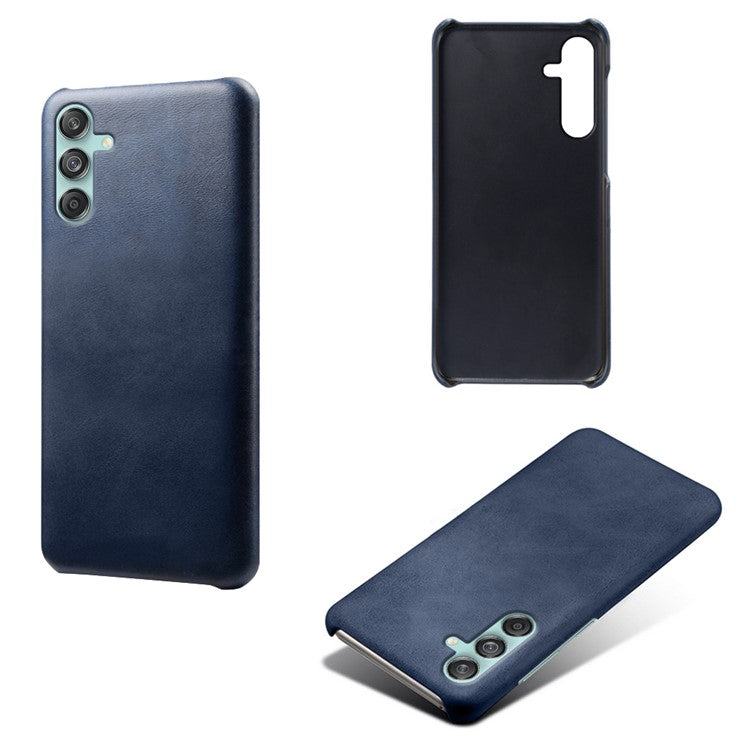 For Samsung Galaxy M55 5G / C55 5G / F55 5G Case PU Leather + Hard PC Phone Cover Calf Texture - Blue