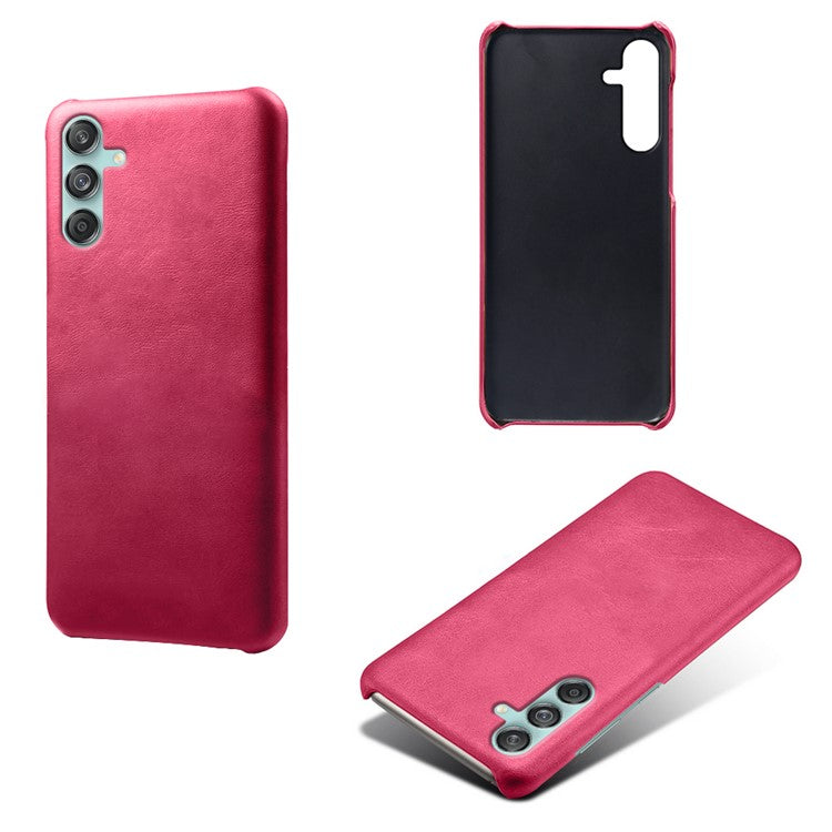 For Samsung Galaxy M55 5G / C55 5G / F55 5G Case PU Leather + Hard PC Phone Cover Calf Texture - Rose