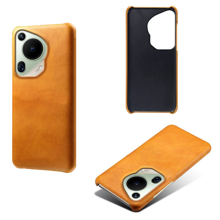 For Huawei Pura 70 Ultra Cases Calf Texture Leather + PC Slim Phone Cover - Orange