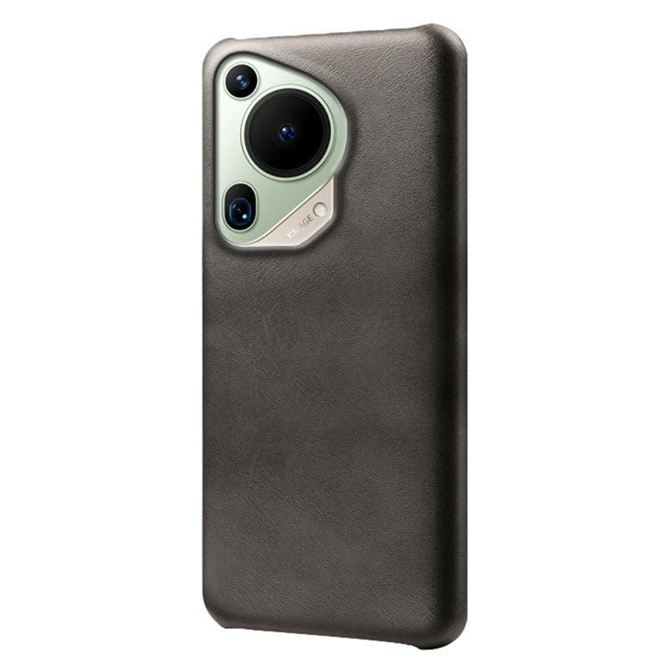 For Huawei Pura 70 Ultra Cases Calf Texture Leather + PC Slim Phone Cover - Black