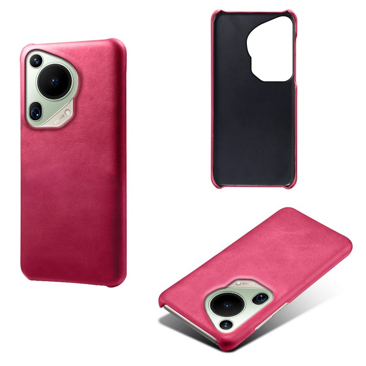 For Huawei Pura 70 Ultra Cases Calf Texture Leather + PC Slim Phone Cover - Rose
