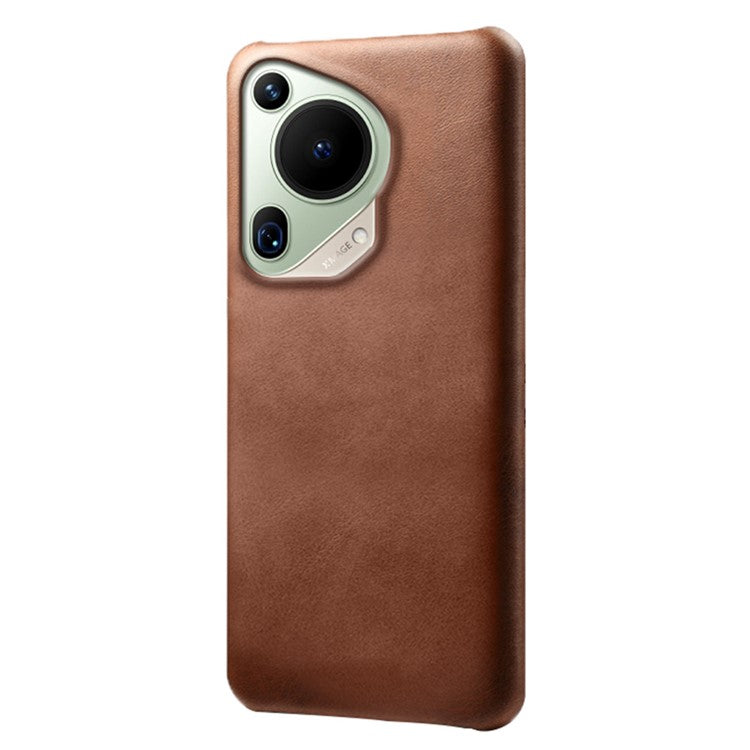 For Huawei Pura 70 Ultra Cases Calf Texture Leather + PC Slim Phone Cover - Brown