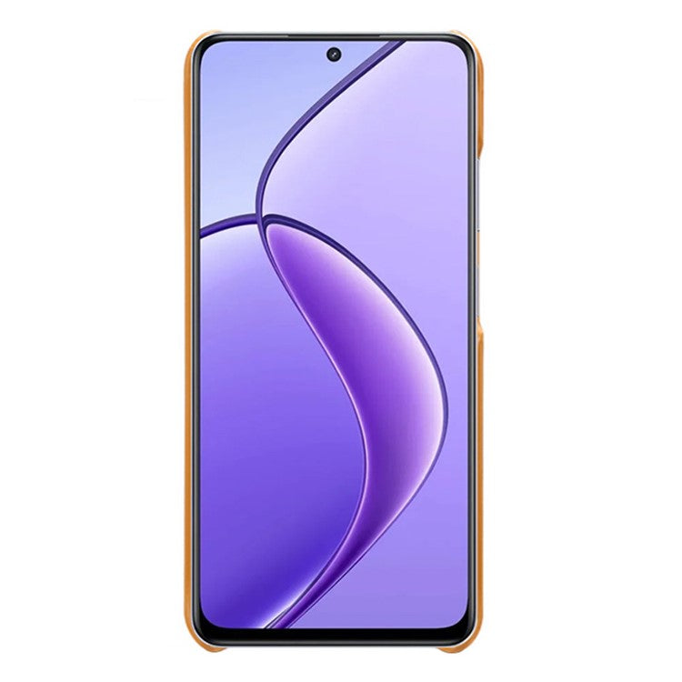 For Realme C65 4G Cases Anti-Drop Leather + PC Phone Cover Calf Texture - Orange