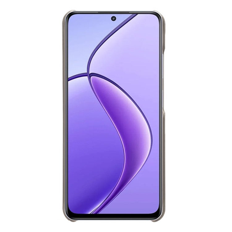 For Realme C65 4G Cases Anti-Drop Leather + PC Phone Cover Calf Texture - Grey