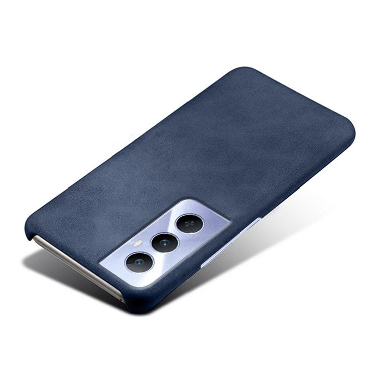For Realme C65 4G Cases Anti-Drop Leather + PC Phone Cover Calf Texture - Blue