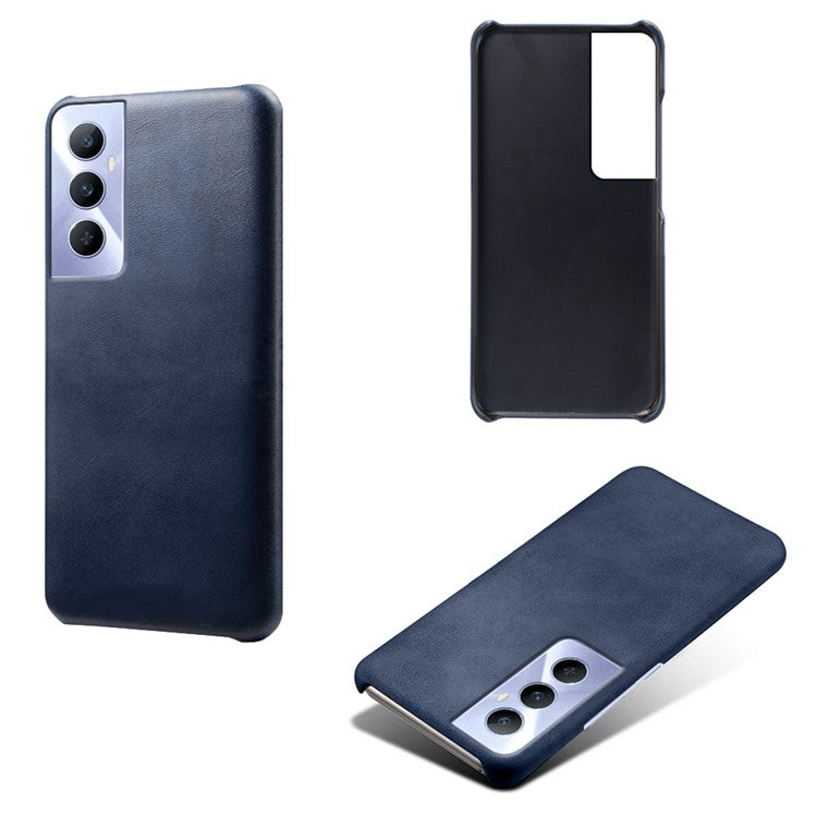 For Realme C65 4G Cases Anti-Drop Leather + PC Phone Cover Calf Texture - Blue