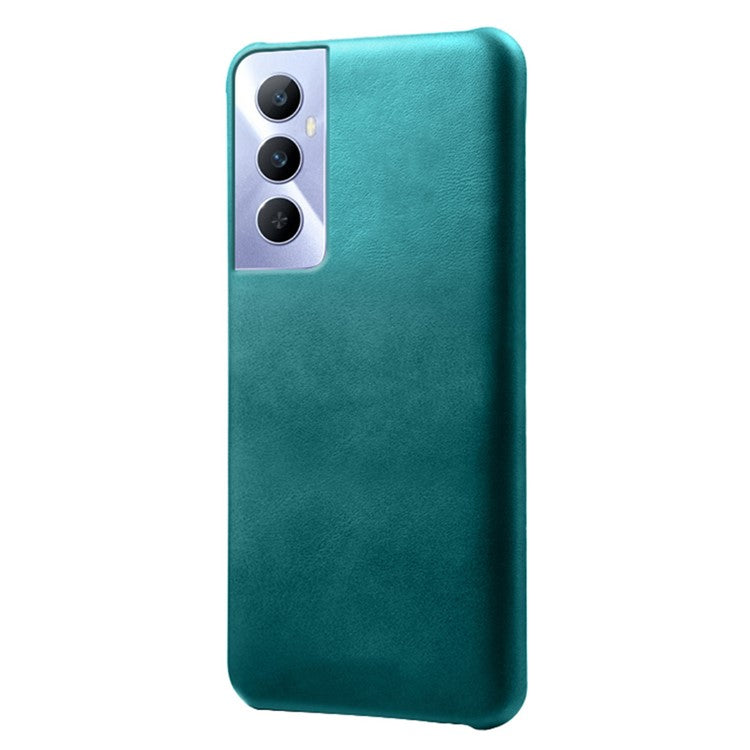 For Realme C65 4G Cases Anti-Drop Leather + PC Phone Cover Calf Texture - Green