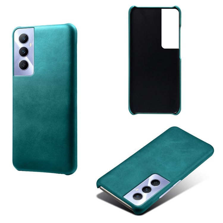 For Realme C65 4G Cases Anti-Drop Leather + PC Phone Cover Calf Texture - Green