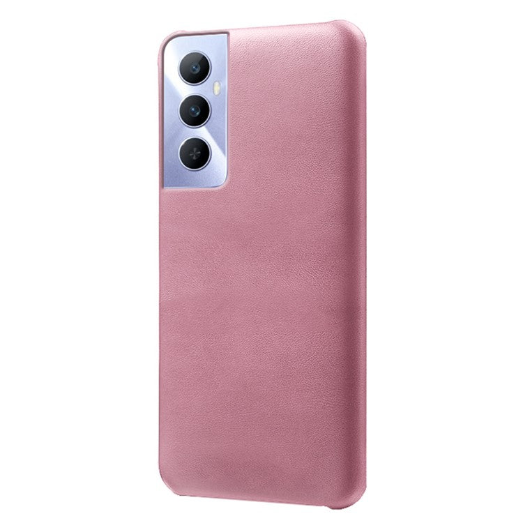 For Realme C65 4G Cases Anti-Drop Leather + PC Phone Cover Calf Texture - Rose Gold
