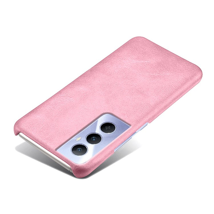 For Realme C65 4G Cases Anti-Drop Leather + PC Phone Cover Calf Texture - Rose Gold