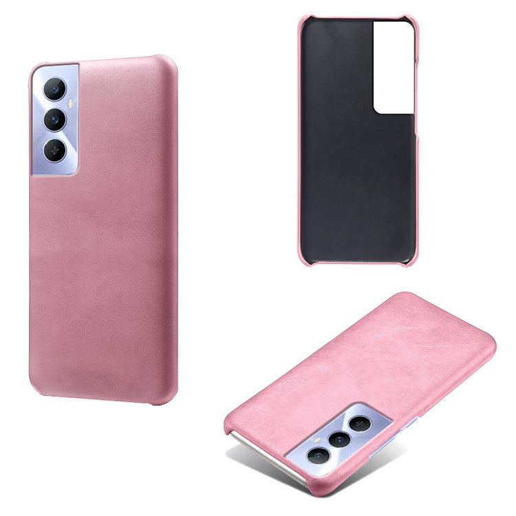 For Realme C65 4G Cases Anti-Drop Leather + PC Phone Cover Calf Texture - Rose Gold