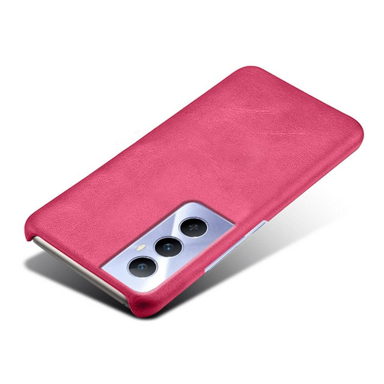 For Realme C65 4G Cases Anti-Drop Leather + PC Phone Cover Calf Texture - Rose