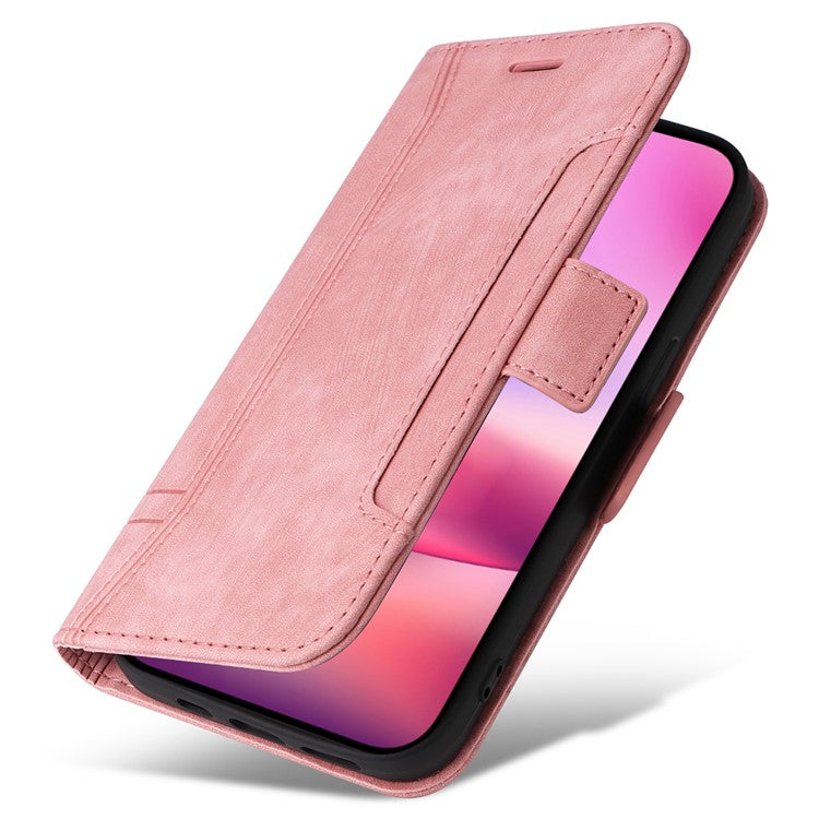 BETOPNICE 001 for iPhone 16 Case Leather Phone Cover Handbag Flip Stand Protective - Pink
