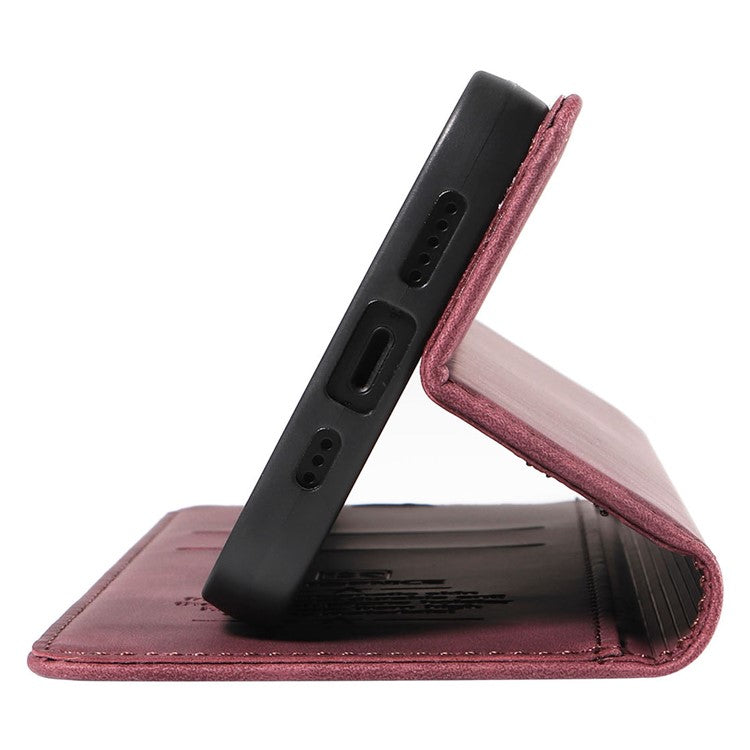 BETOPNICE 003 For iPhone 16 Pro Case Wallet Strong Magnetic Leather Phone Cover - Red