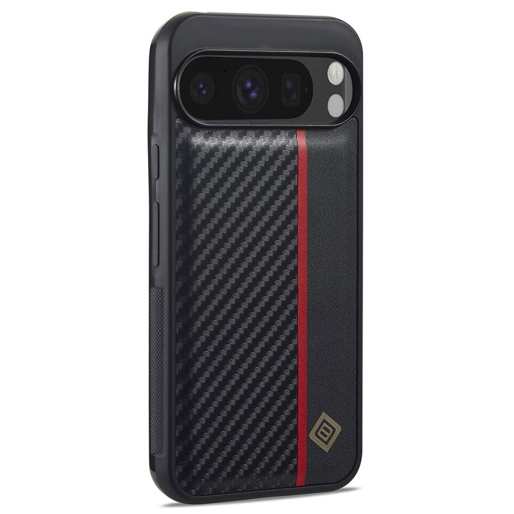 LC.IMEEKE For Google Pixel 9 Pro Case Carbon Fiber Texture Leather Back Cover