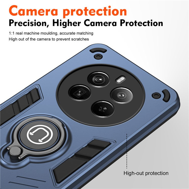 For Realme 12 Pro 5G / 12 Pro+ 5G Case PC+TPU Phone Cover with Ring Kickstand - Blue