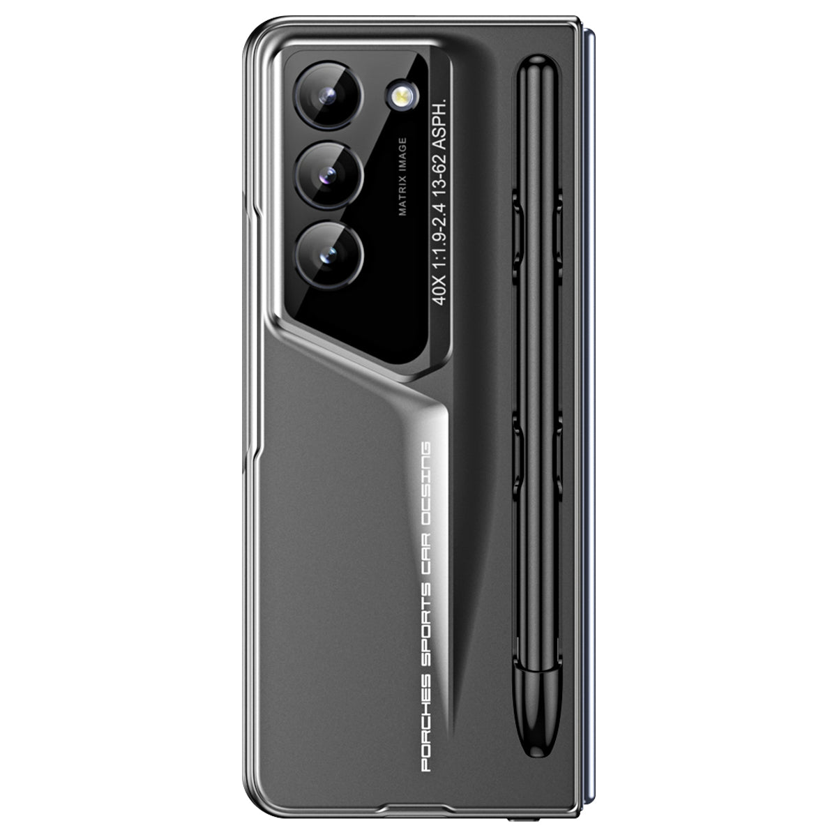 918 Series for Samsung Galaxy Z Fold6 5G Case PC Hard Phone Cover with Tempered Glass Film / Stylus - Tarnish