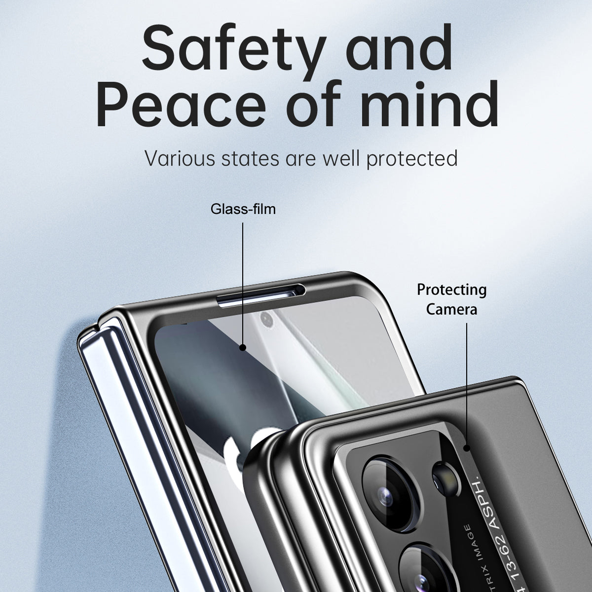 918 Series for Samsung Galaxy Z Fold6 5G Case PC Hard Phone Cover with Tempered Glass Film / Stylus - Tarnish