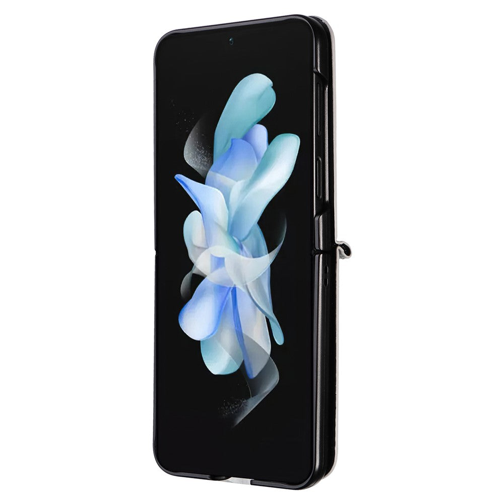 For Samsung Galaxy Z Flip7 FE 5G / Z Flip6 5G Case PU Leather + PC Phone Cover Rhombus Card Slot - Silver