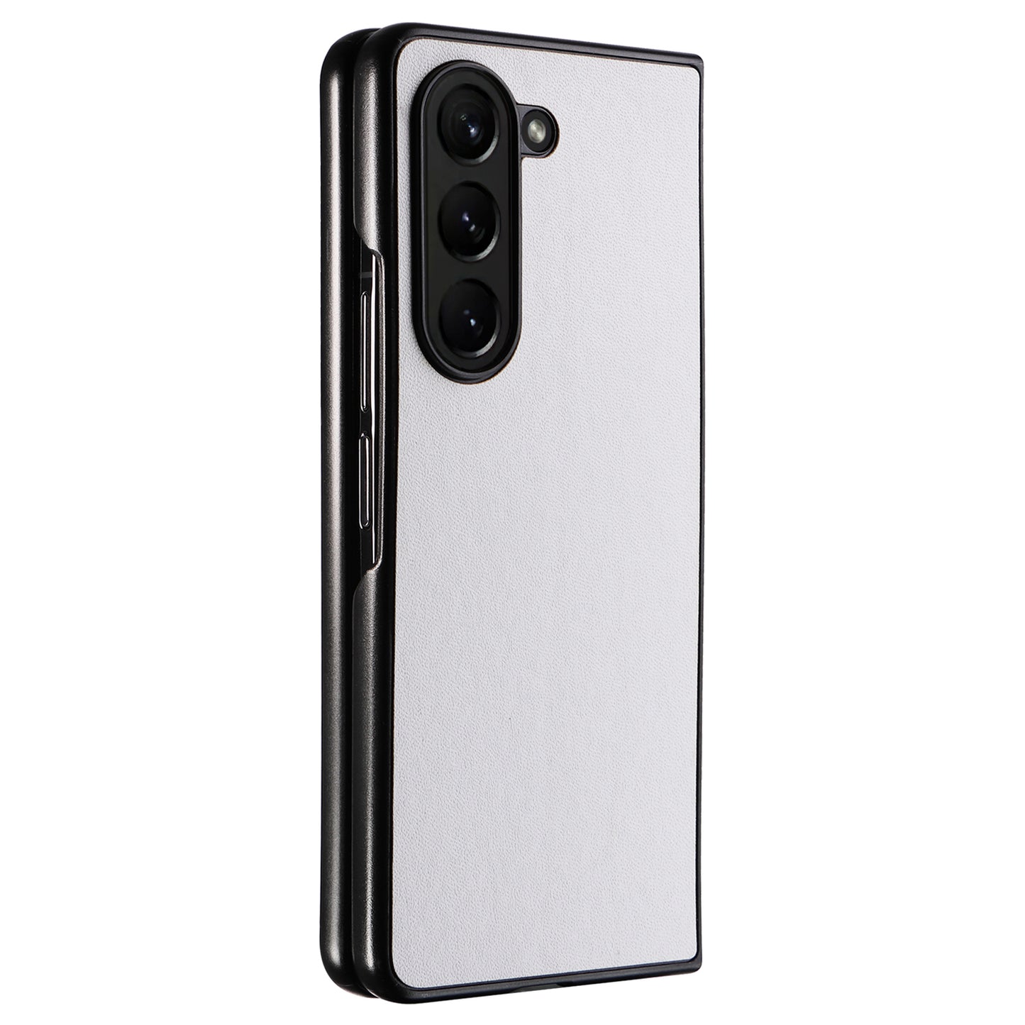 For Samsung Galaxy Z Fold6 5G Case PU Leather+PC Folding Phone Cover - White