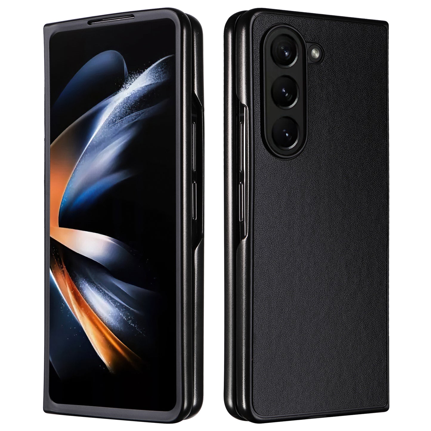For Samsung Galaxy Z Fold6 5G Case PU Leather+PC Folding Phone Cover - Black