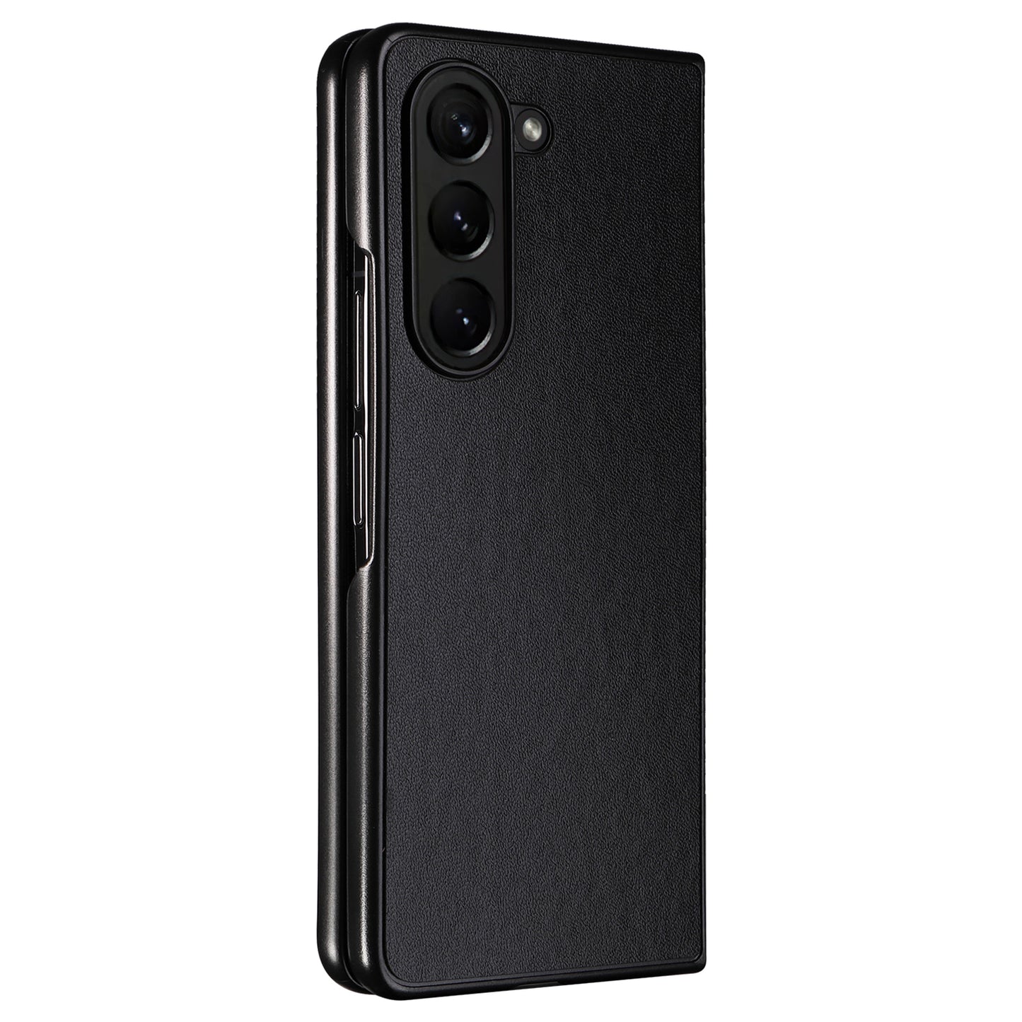 For Samsung Galaxy Z Fold6 5G Case PU Leather+PC Folding Phone Cover - Black