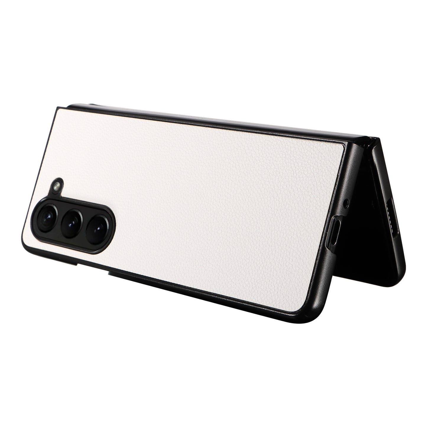 For Samsung Galaxy Z Fold6 5G Case Litchi Texture Leather Coated PC Phone Cover - White